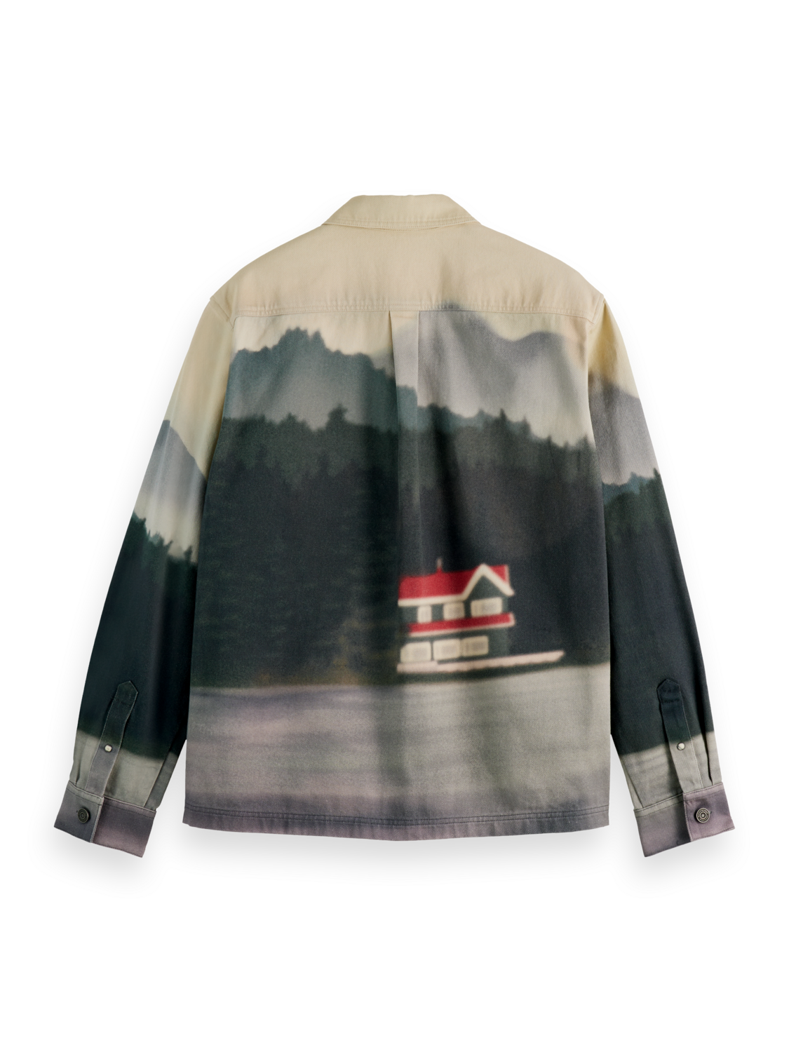 printed twill overshirt