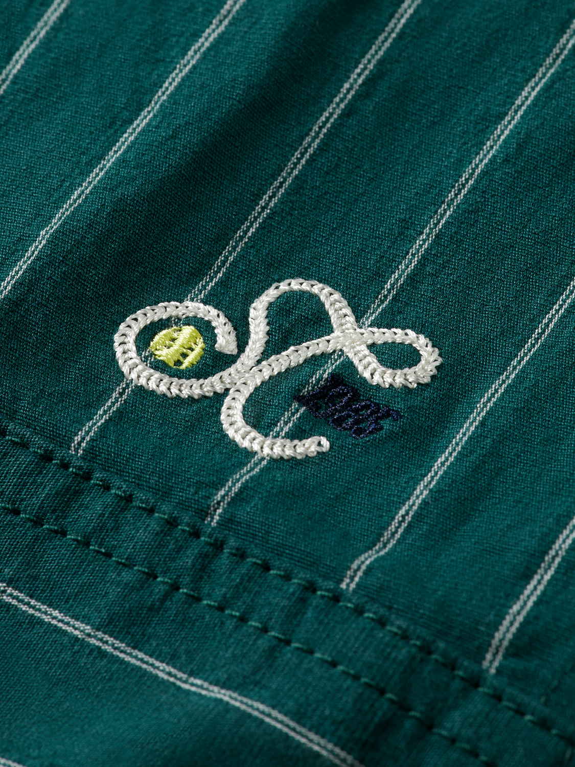 Pinstriped cotton-blend bomber jacket