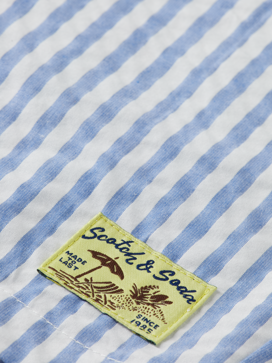 Seersucker Striped Shorts