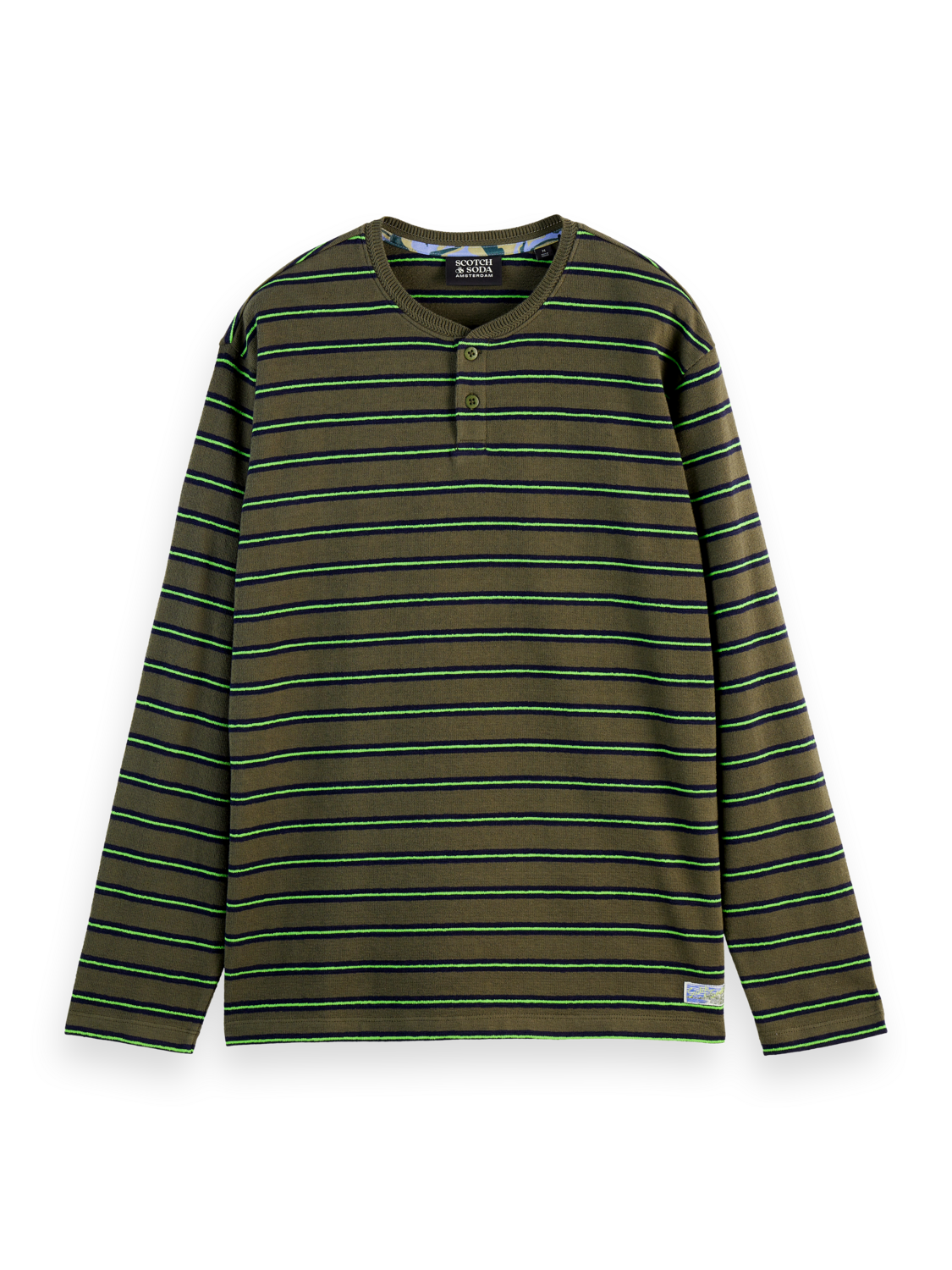 Stripe textured long sleeve t-shirt