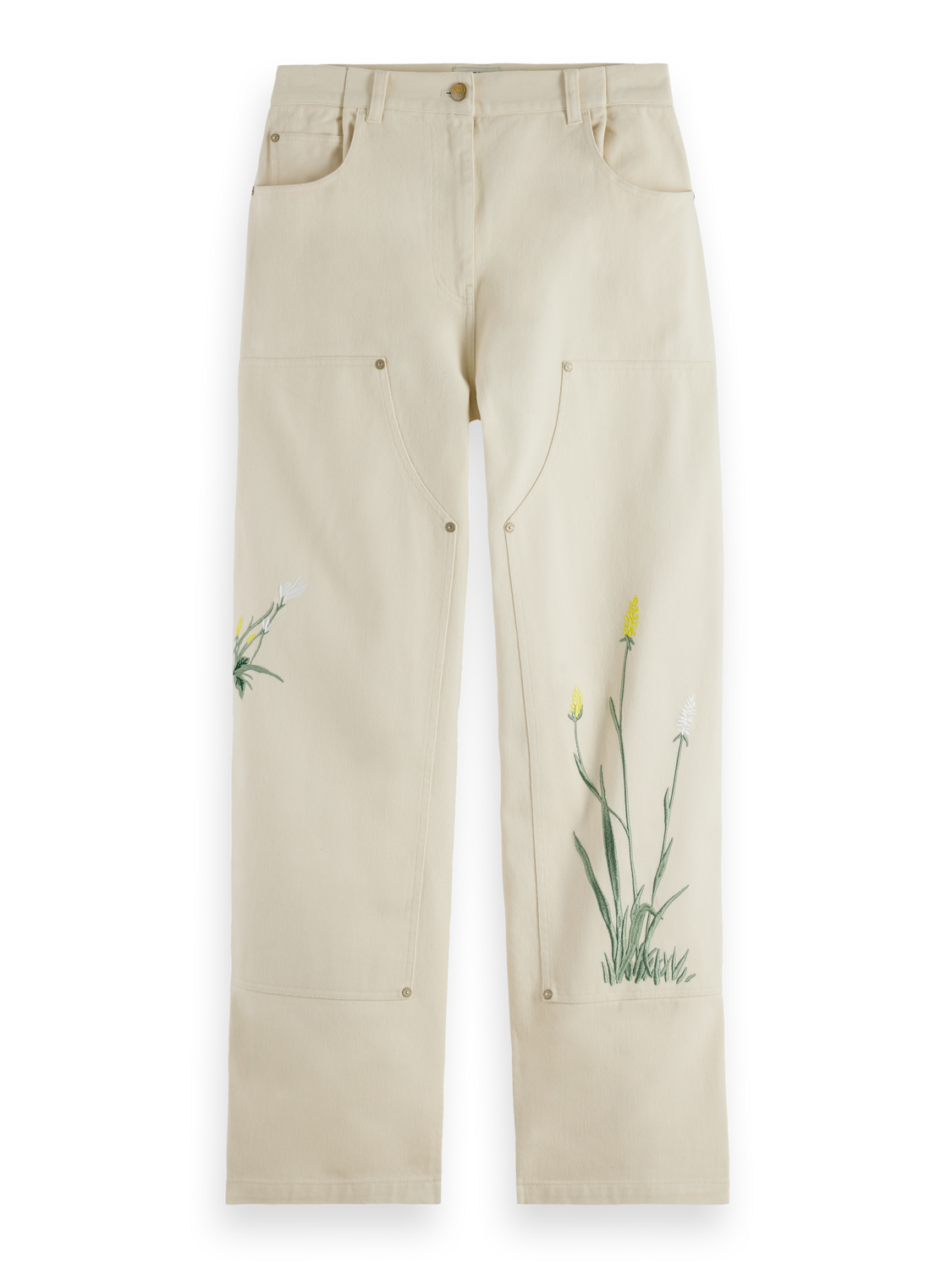 Raine High rise wide leg embroidered pant