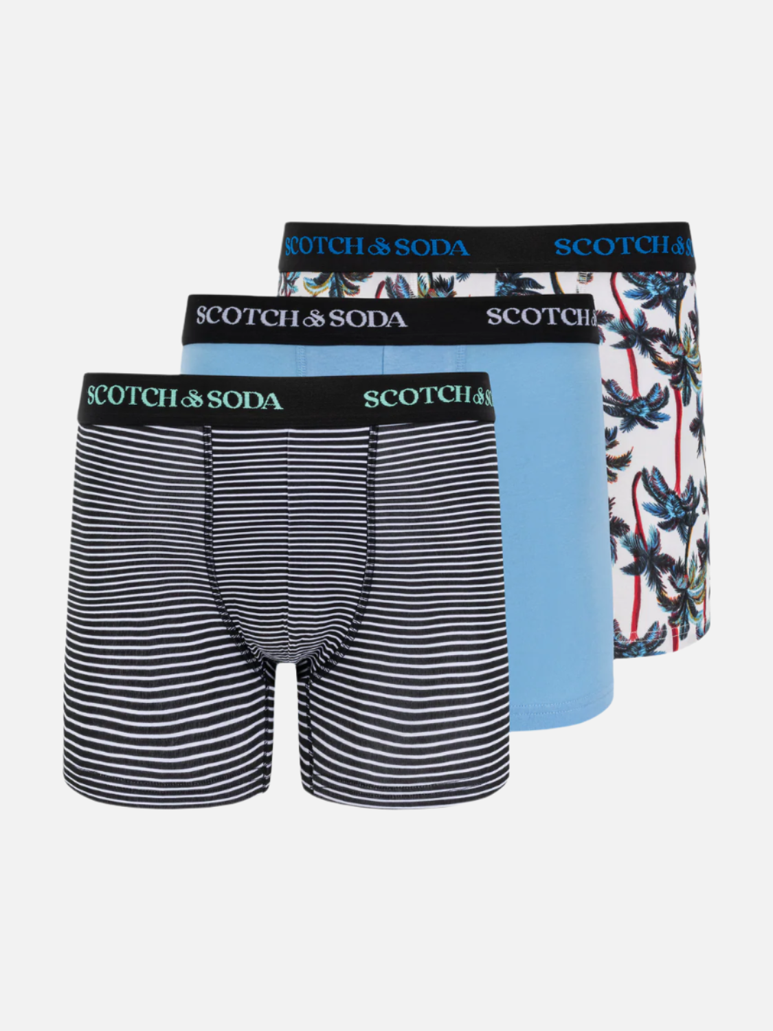 SCOTCH & SODA MEN'S UNDERWEAR SS24 - 3PACK COTTON STRETCH TRUNK (PRINT)