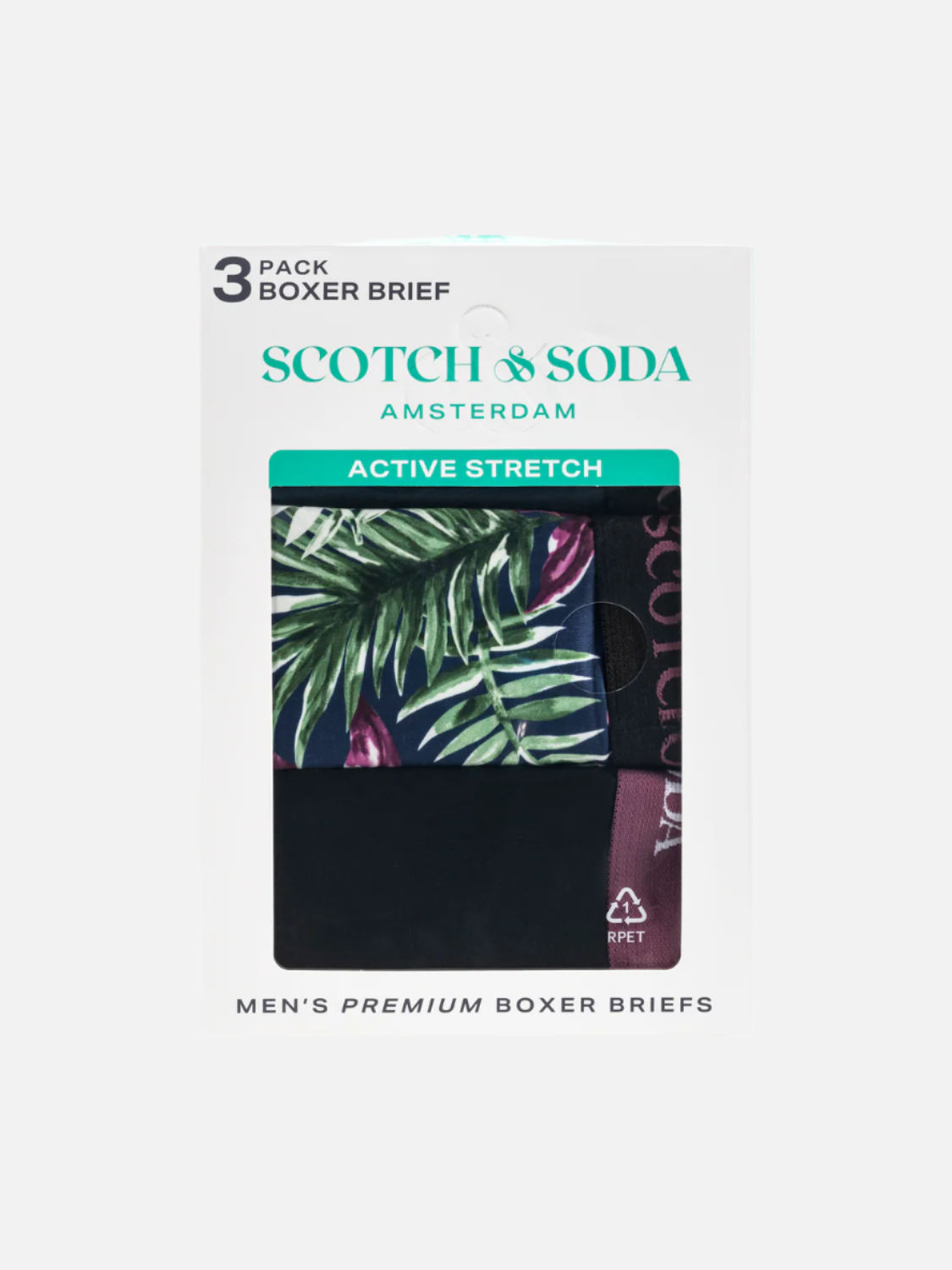 SCOTCH & SODA MEN'S UNDERWEAR SS24 - 3PACK COTTON STRETCH TRUNK (PRINT)