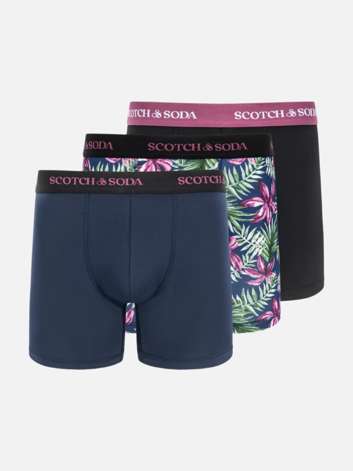 SCOTCH & SODA MEN'S UNDERWEAR SS24 - 3PACK COTTON STRETCH TRUNK (PRINT)