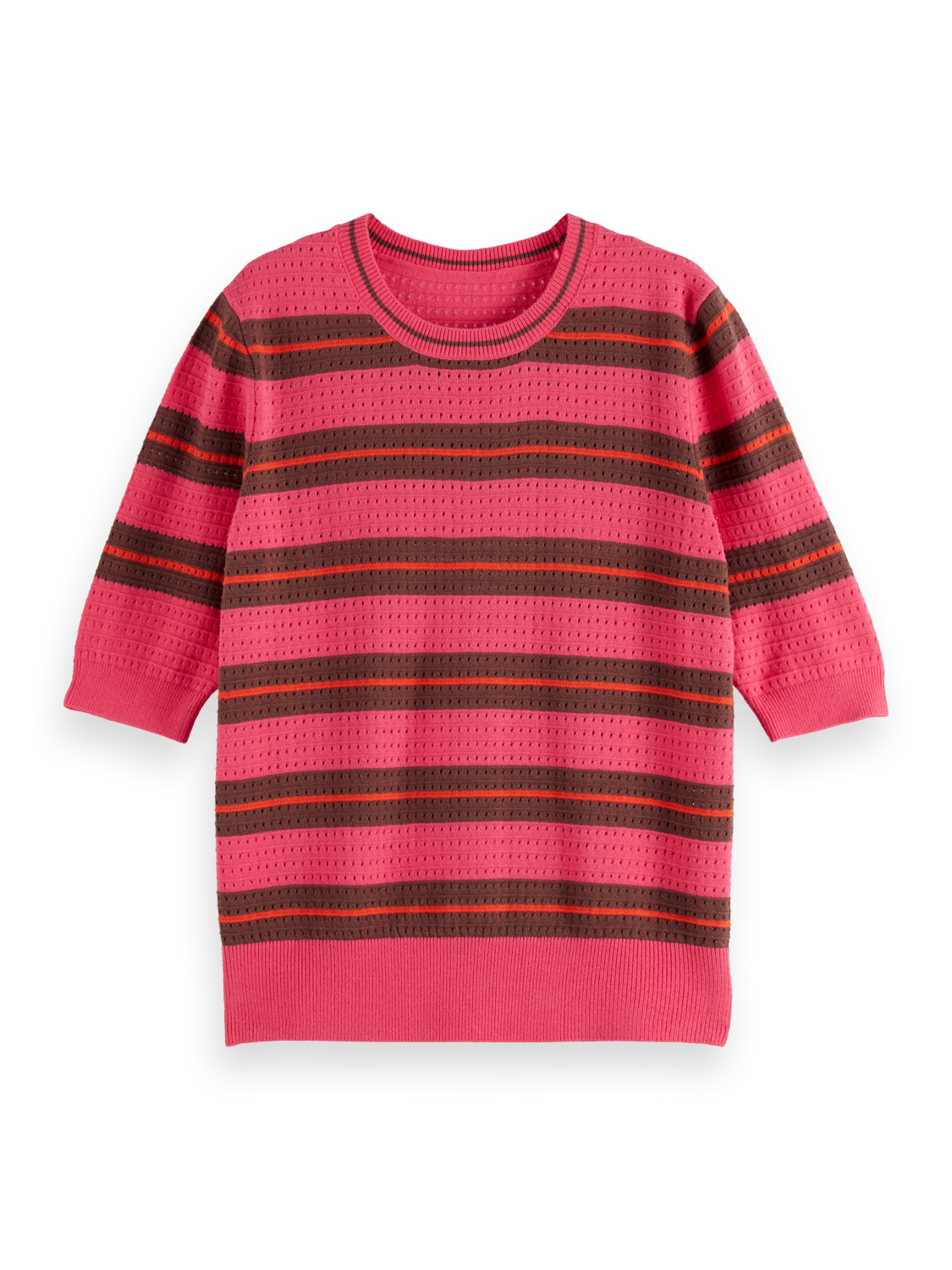 Pointelle Short Sleeve Pullover