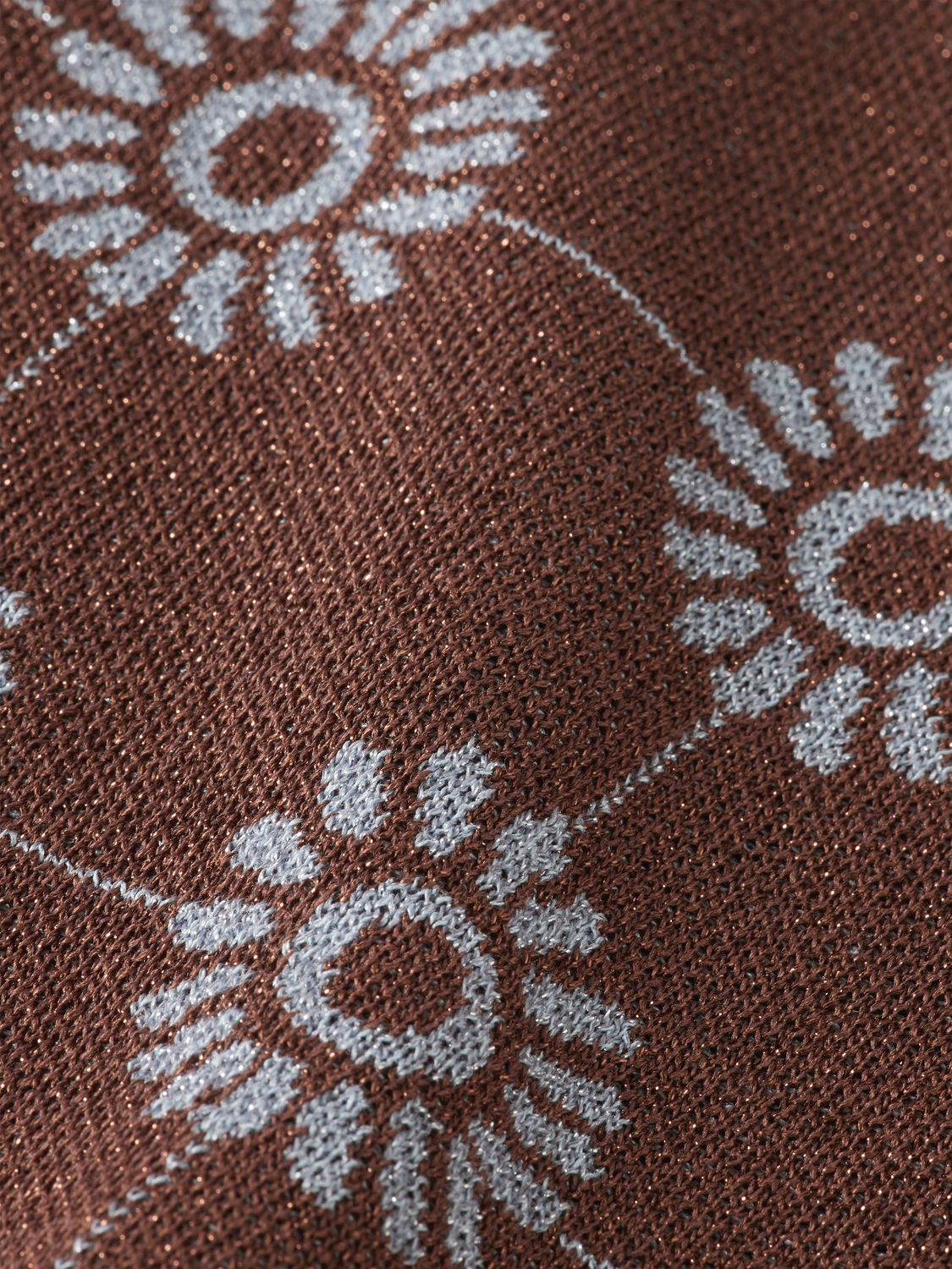 Jacquard collared knitted shirt