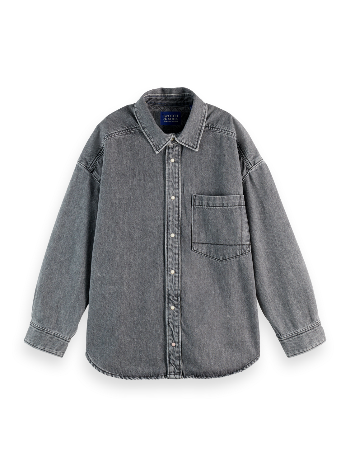 Washed denim overshirt