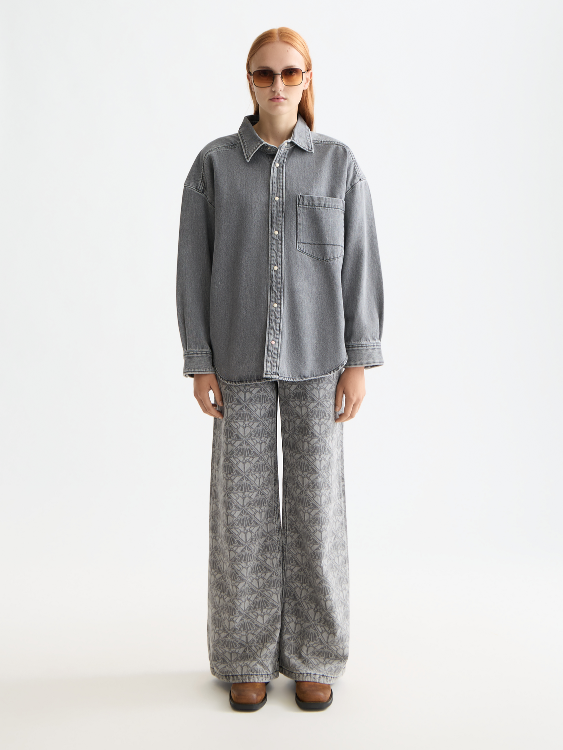 Washed denim overshirt