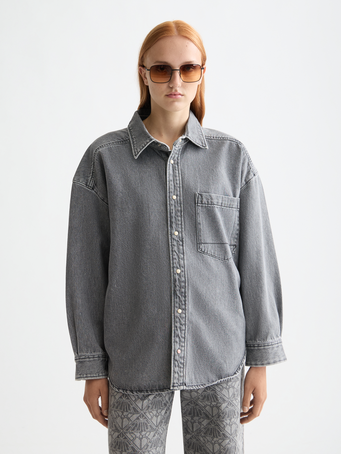 Washed denim overshirt