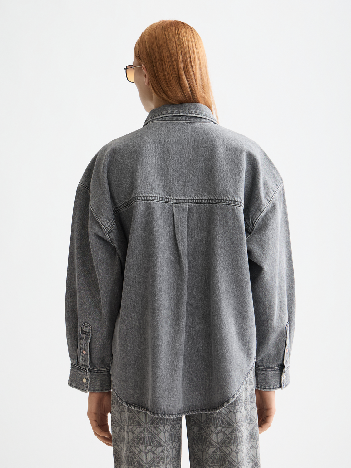 Washed denim overshirt