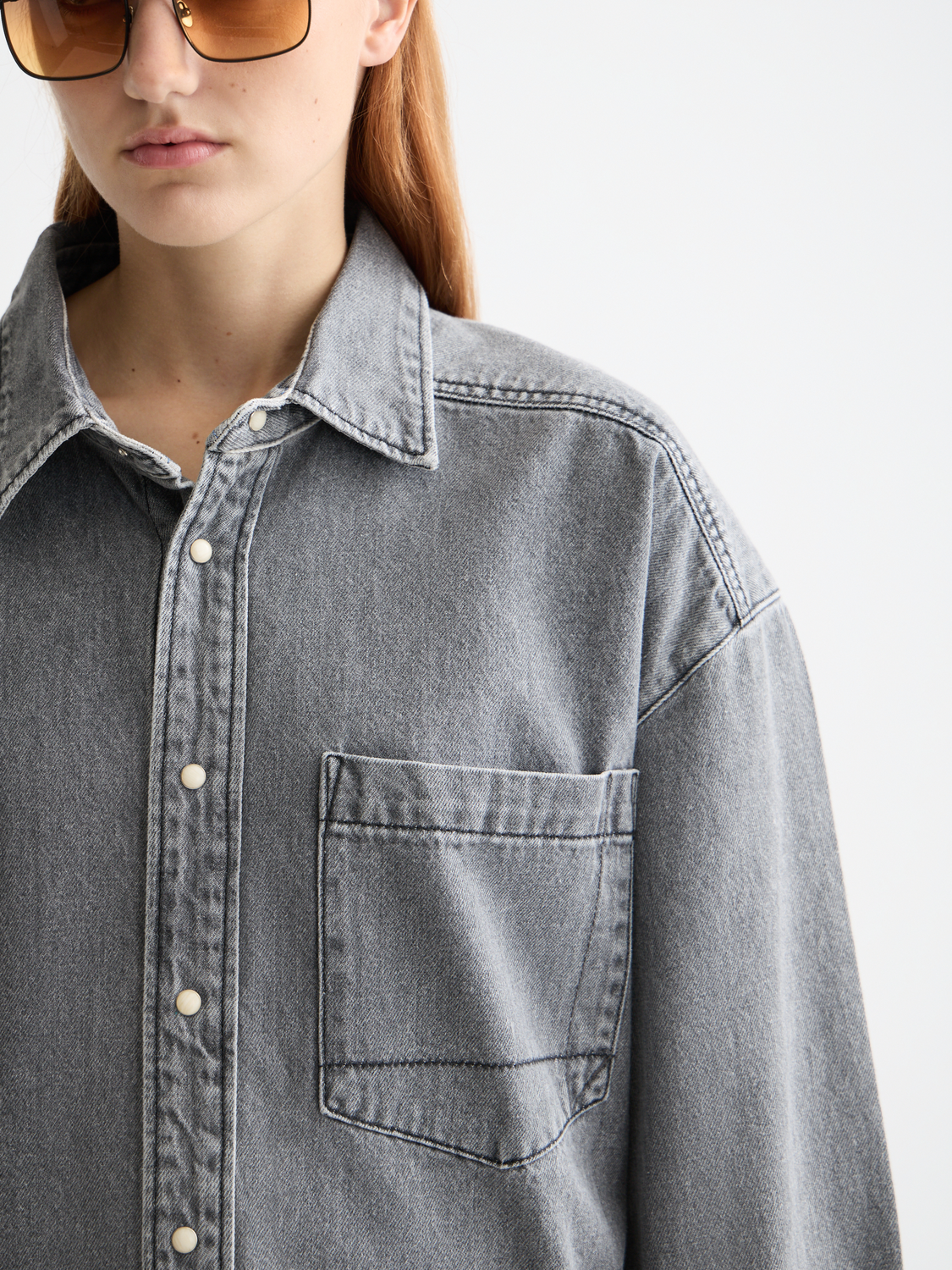 Washed denim overshirt