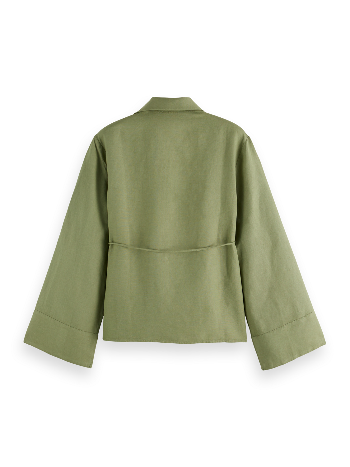 Wrap shirt with tie closure