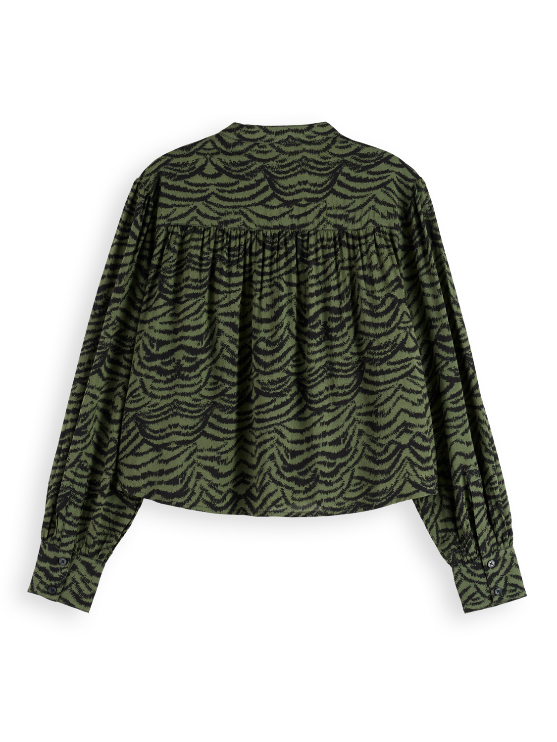 Printed pintuck shirt