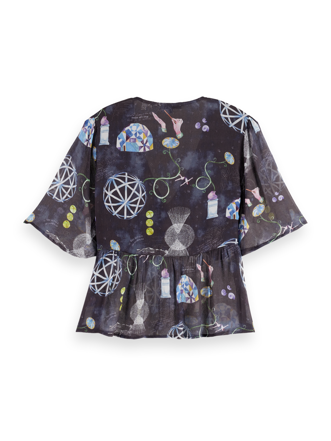 Peplum short sleeve top