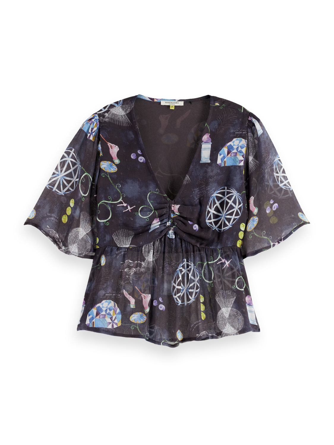 Peplum short sleeve top