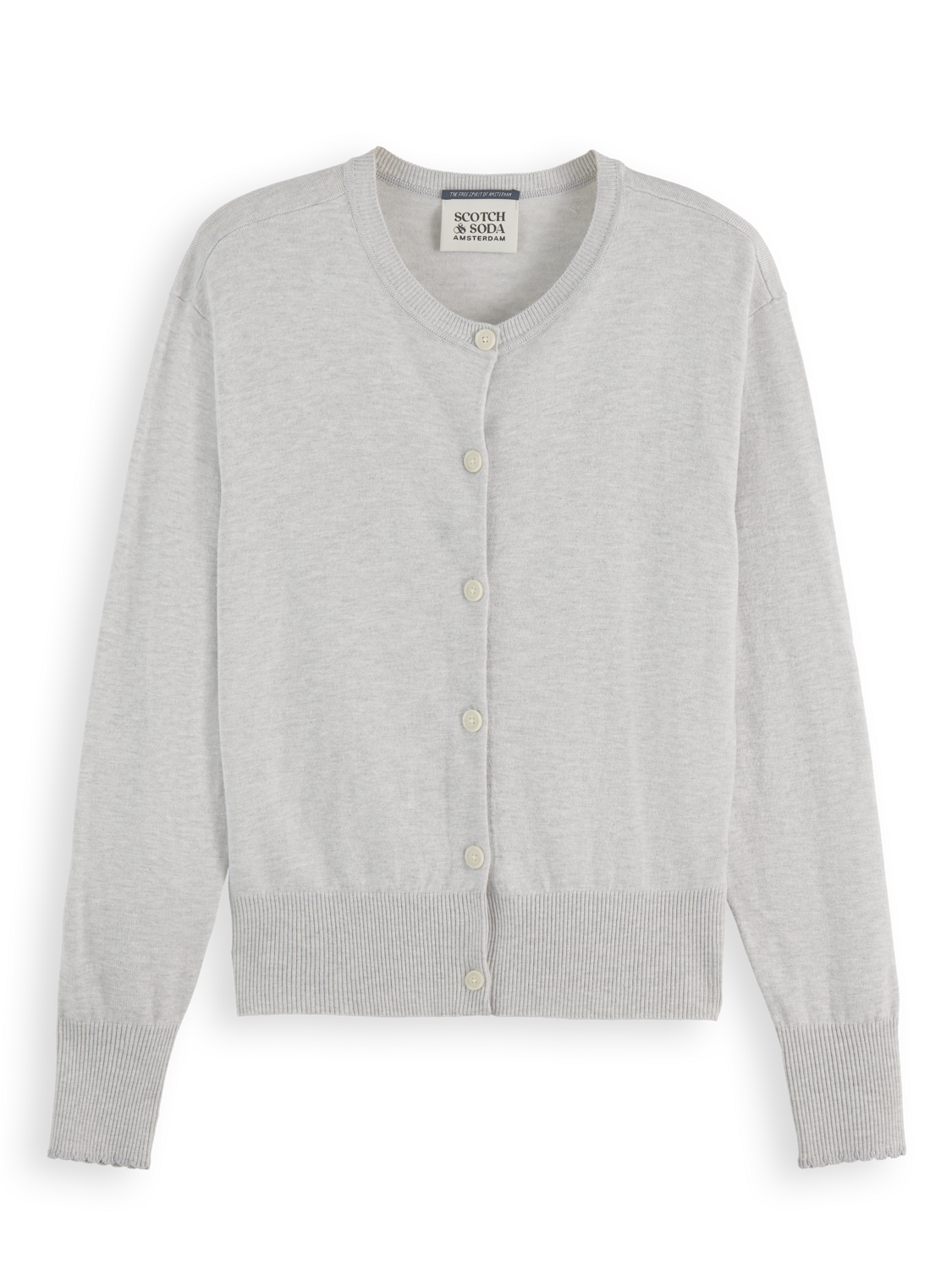 Crew neck relaxed cardigan