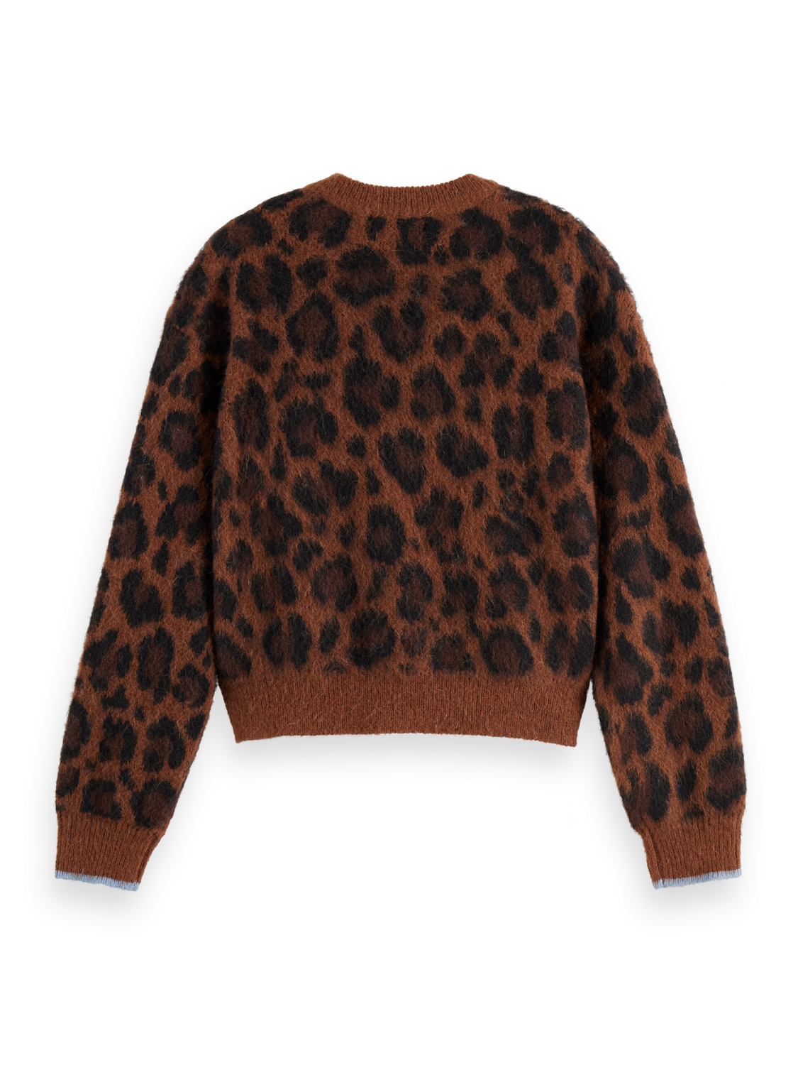 Fuzzy jacquard pullover