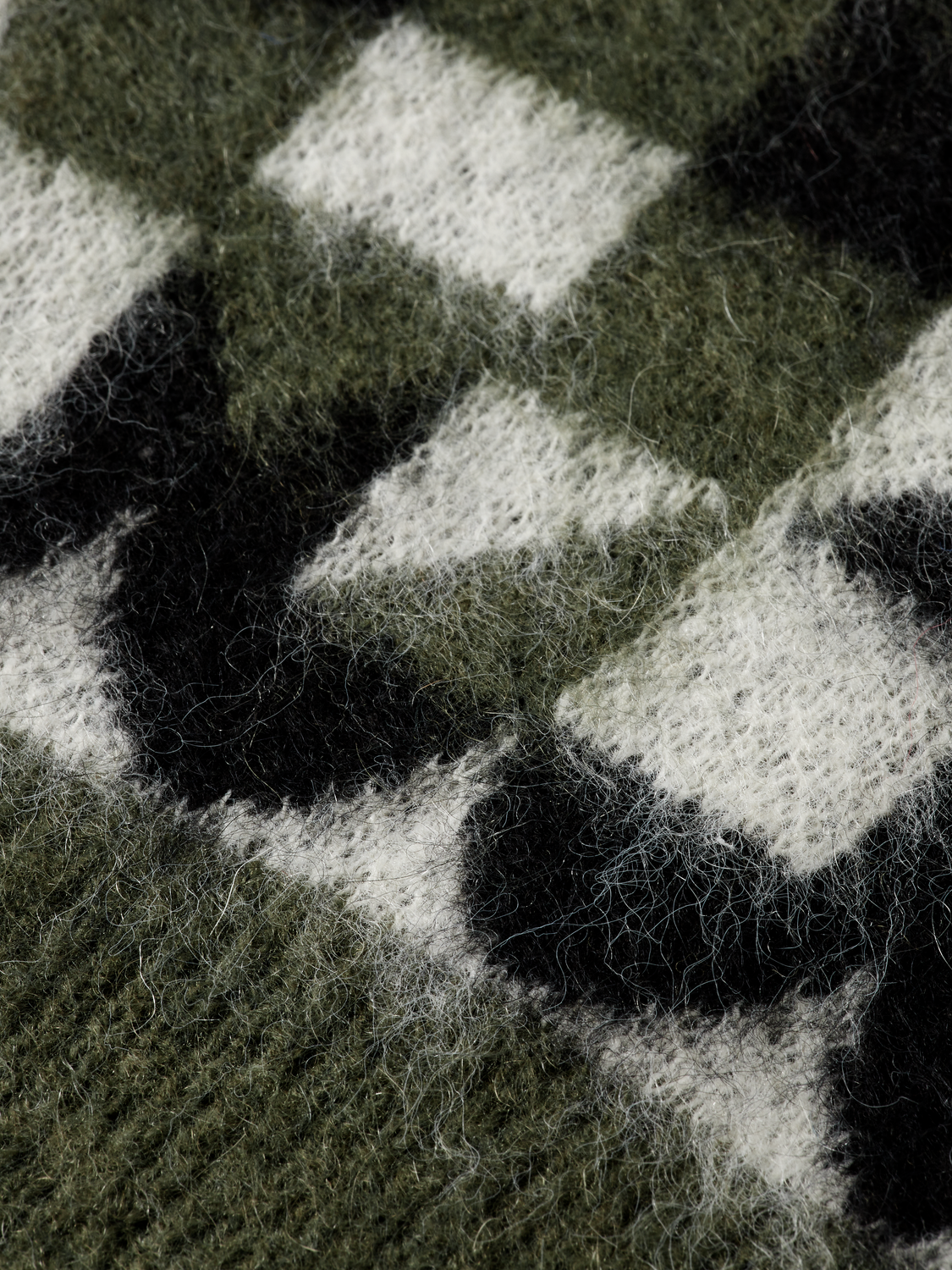 Fuzzy jacquard pullover