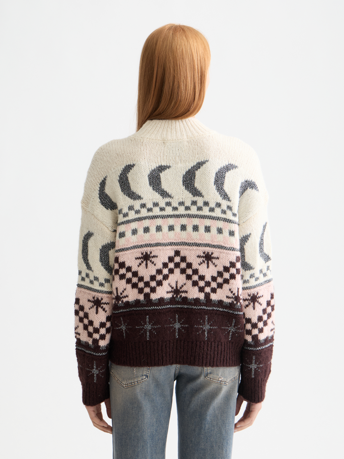 Metallic Fair Isle pullover