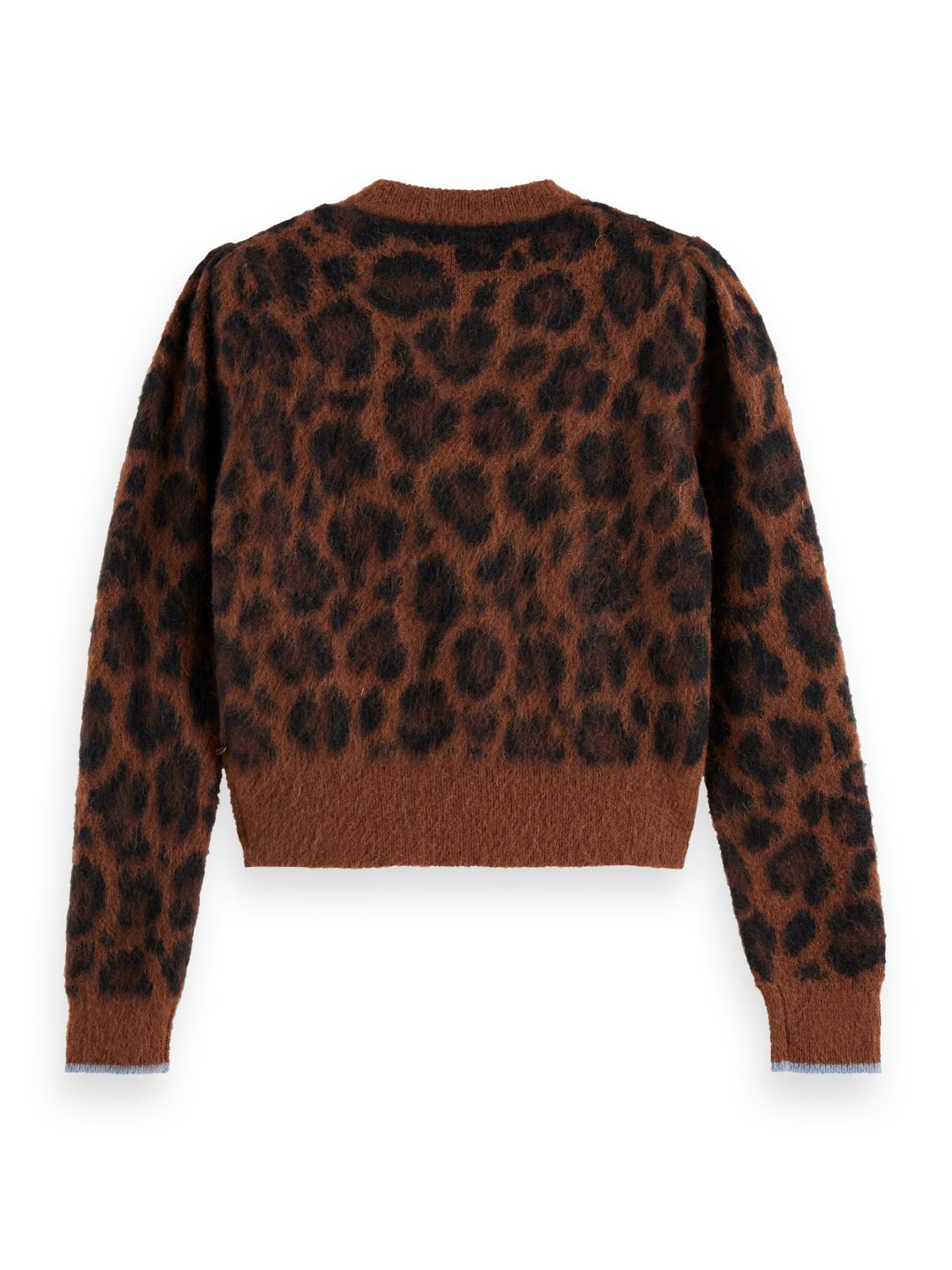 Fuzzy jacquard cardigan