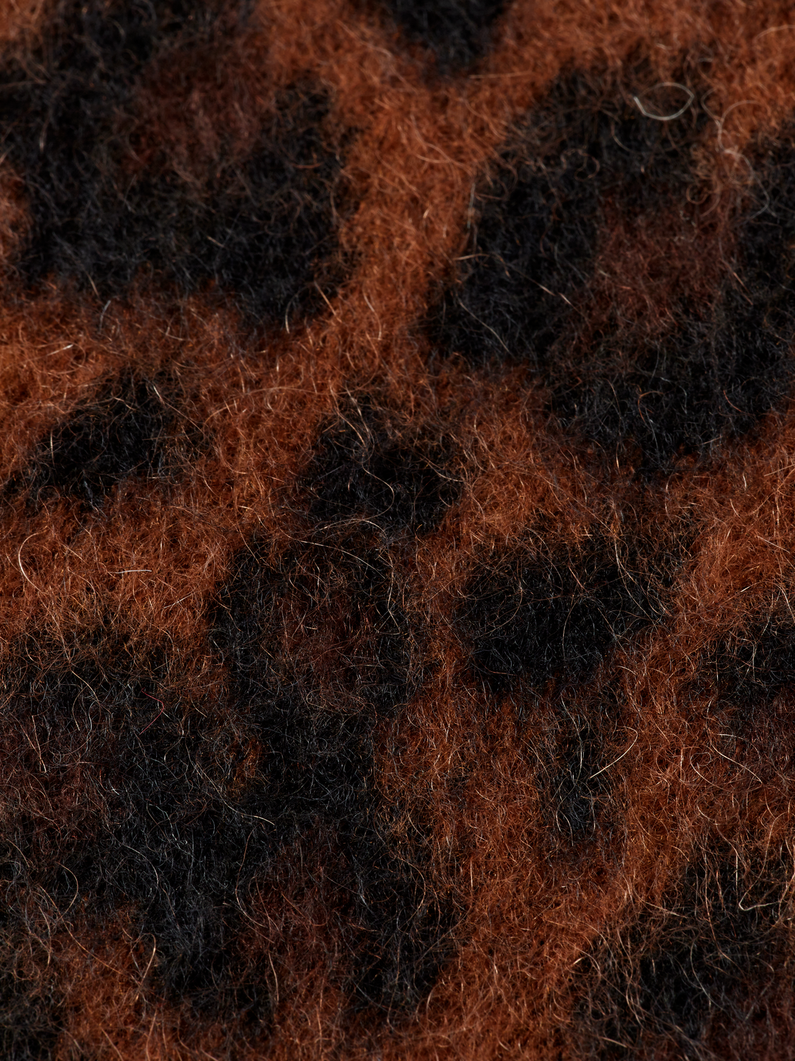 Fuzzy jacquard cardigan