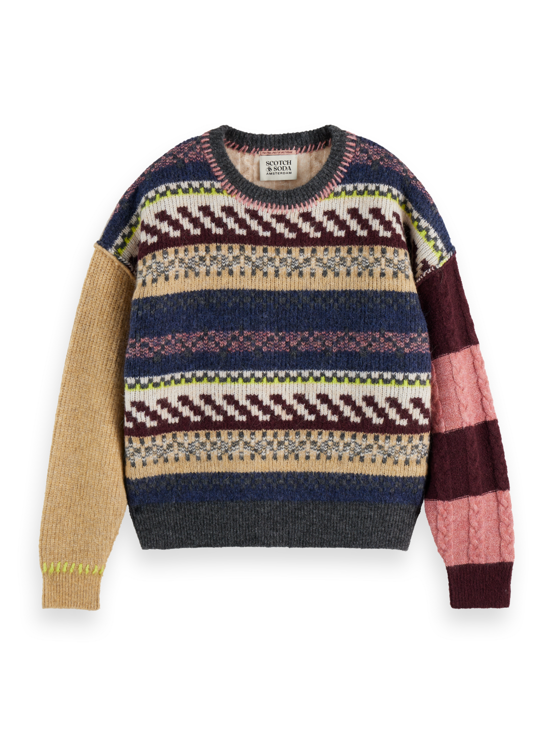 Blocked Fair Isle pullover