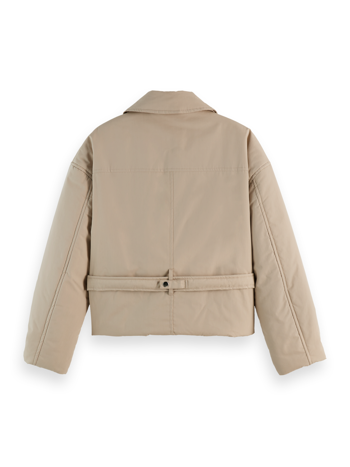 Lightweight padded poplin trench