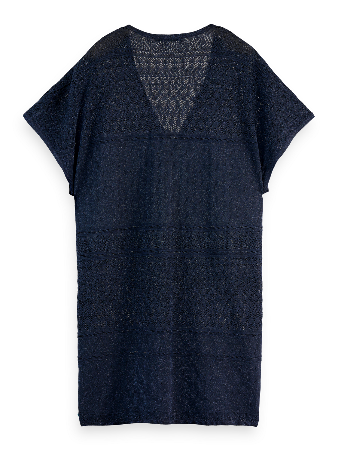 Metallic pointelle knitted tunic