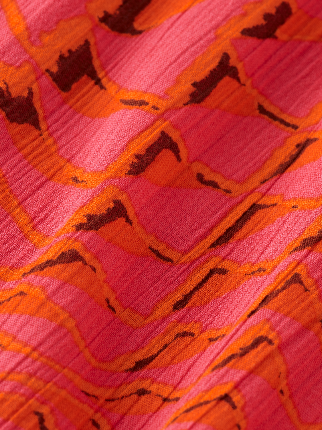 Printed Crinkle Mini Dress