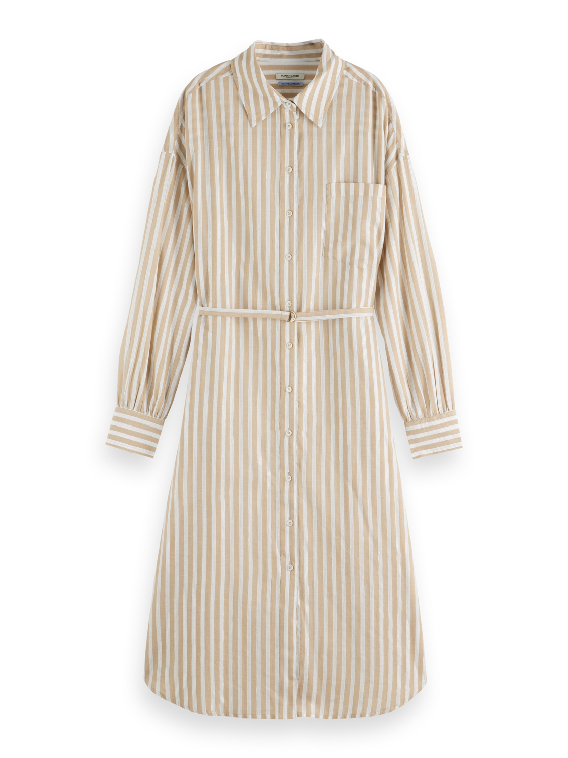 Striped midi shirt dress