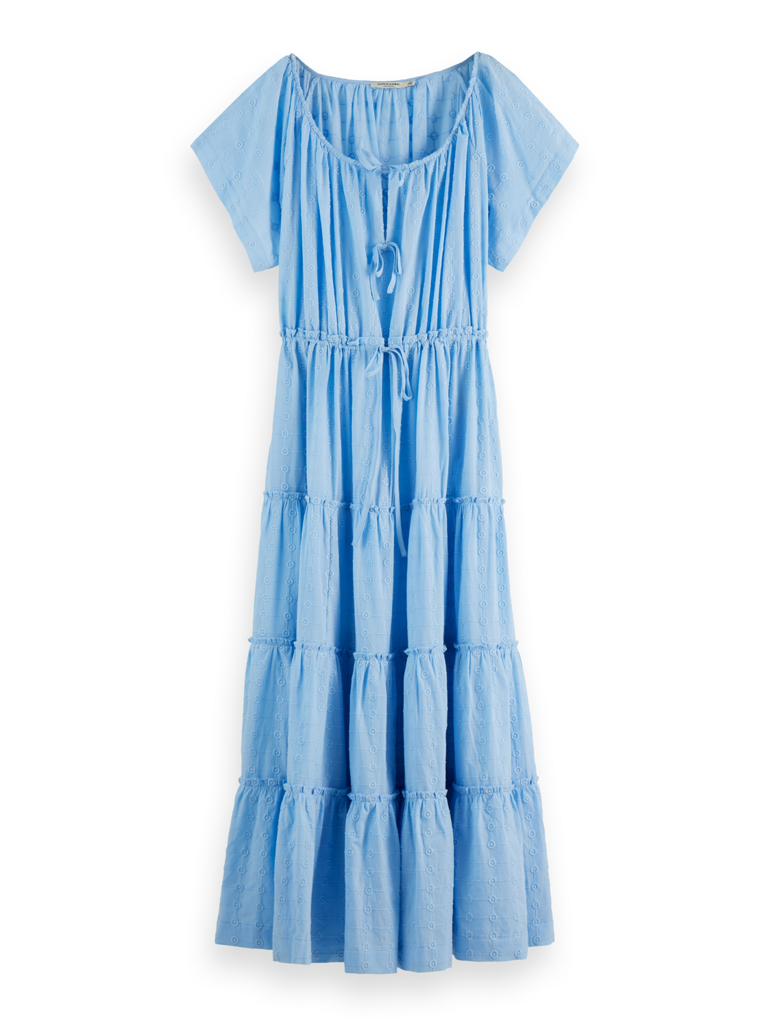 Tiered broderie maxi dress