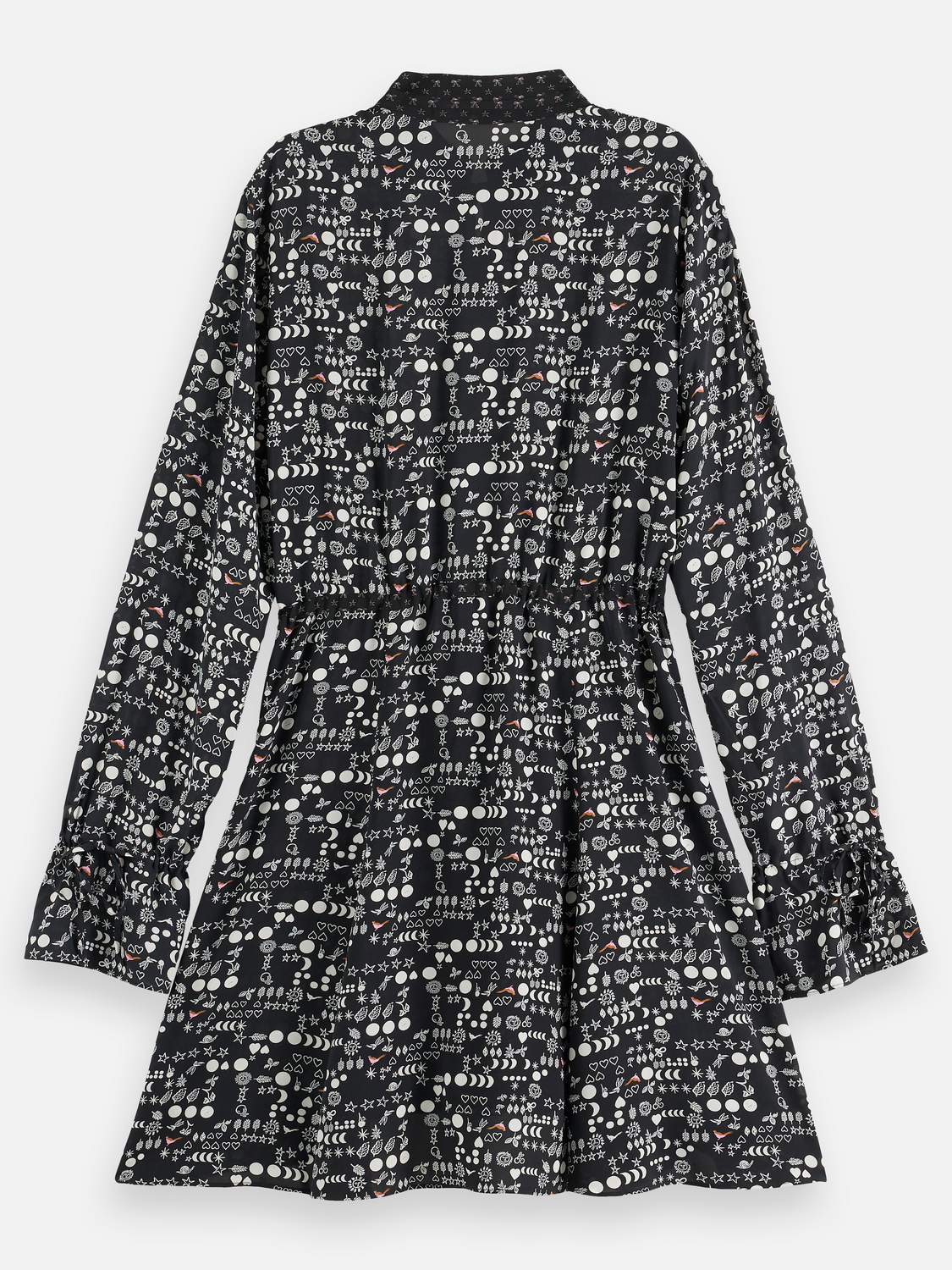 Printed long sleeve mini dress