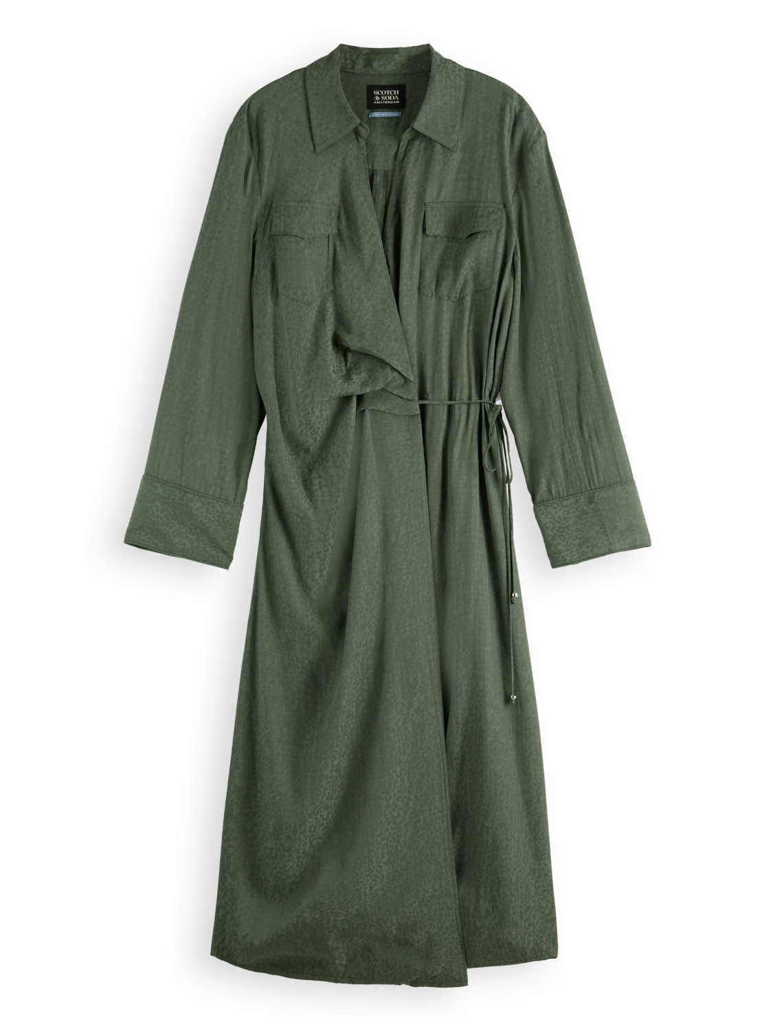 Draped midi wrapdress