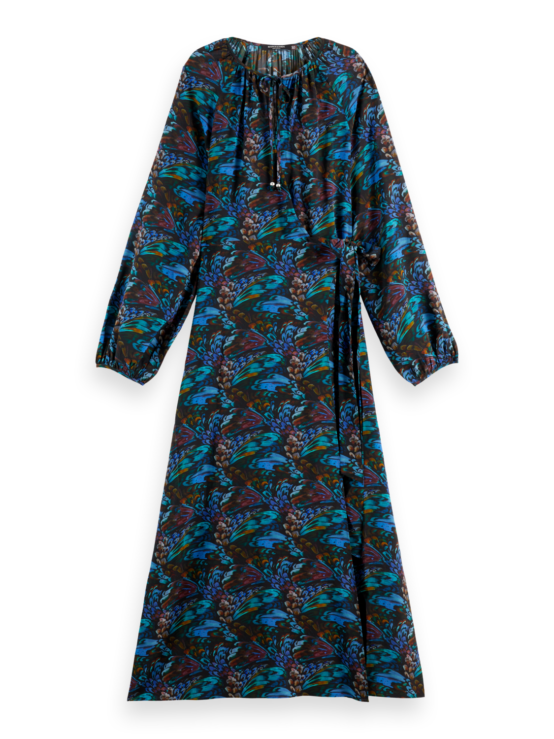 Midi wrap dress with key hole