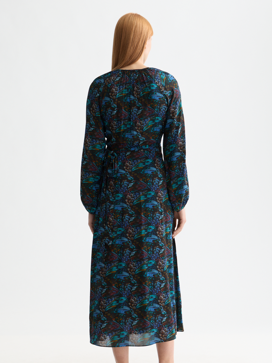 Midi wrap dress with key hole