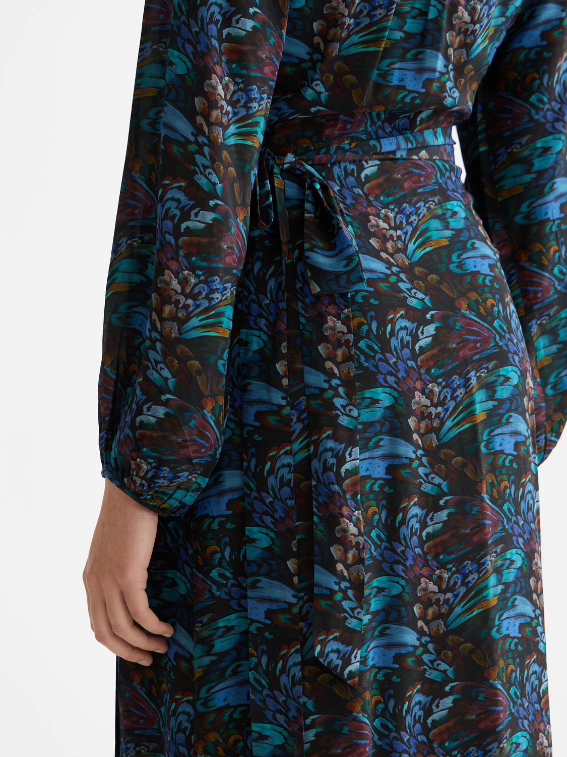 Midi wrap dress with key hole