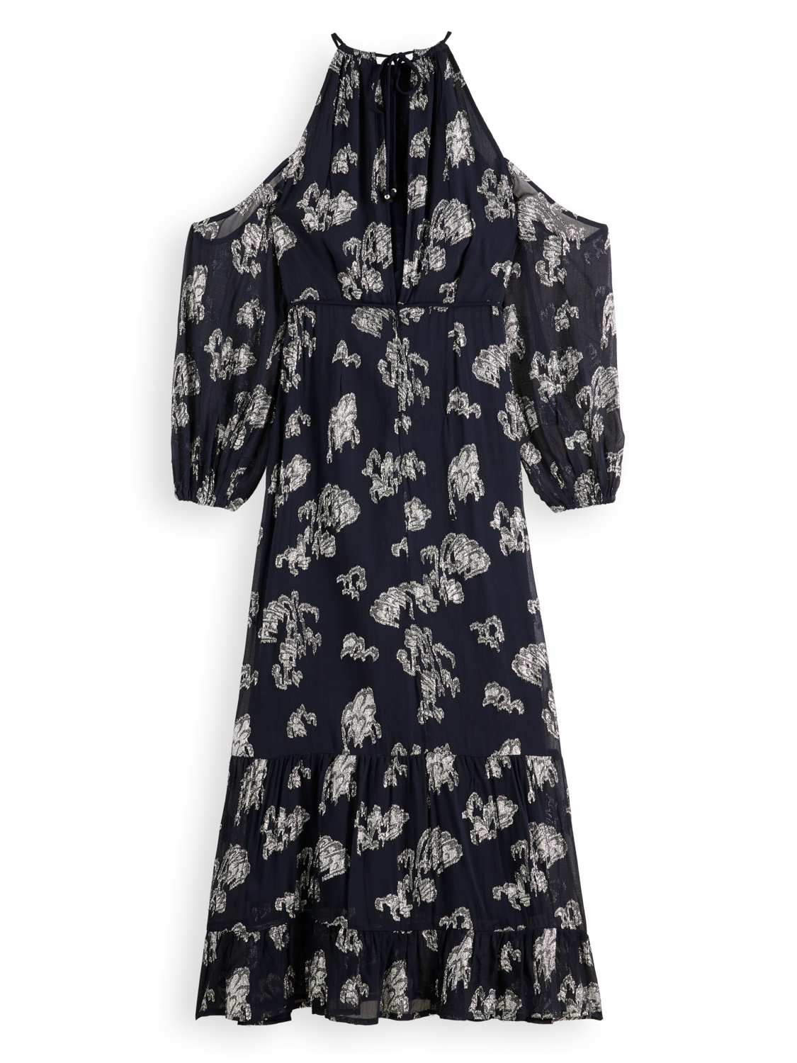 Fil coupe open shoulder maxi dress