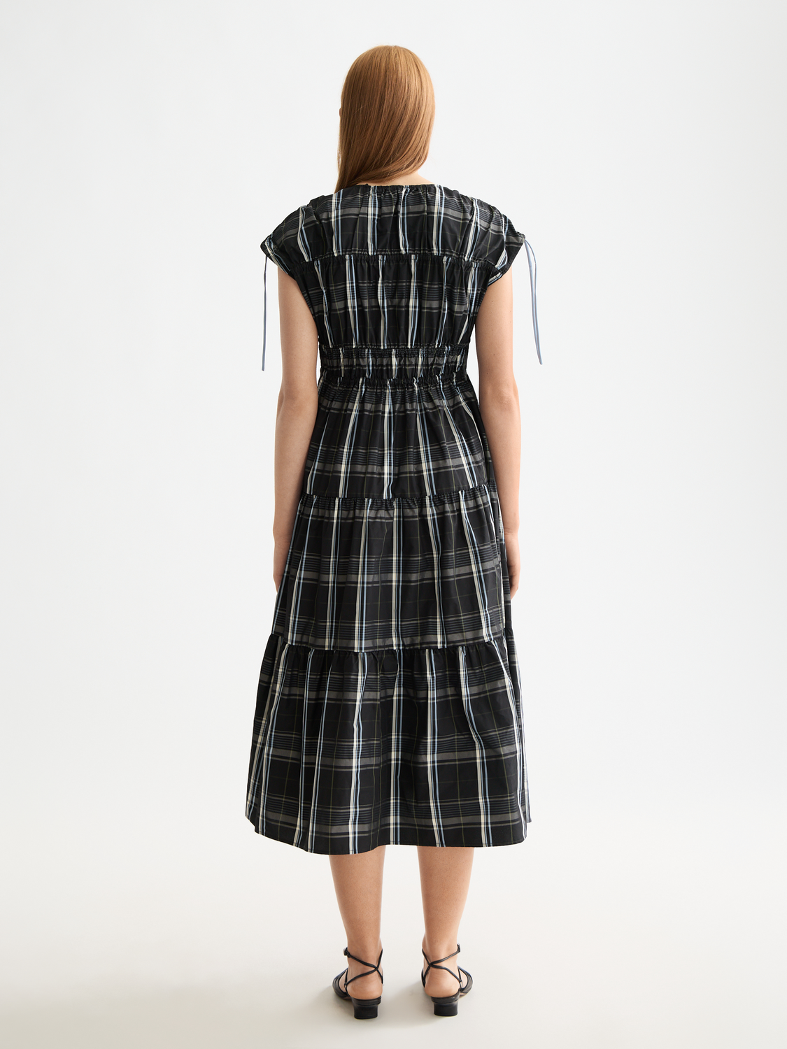 Gathered Taffeta midi dress