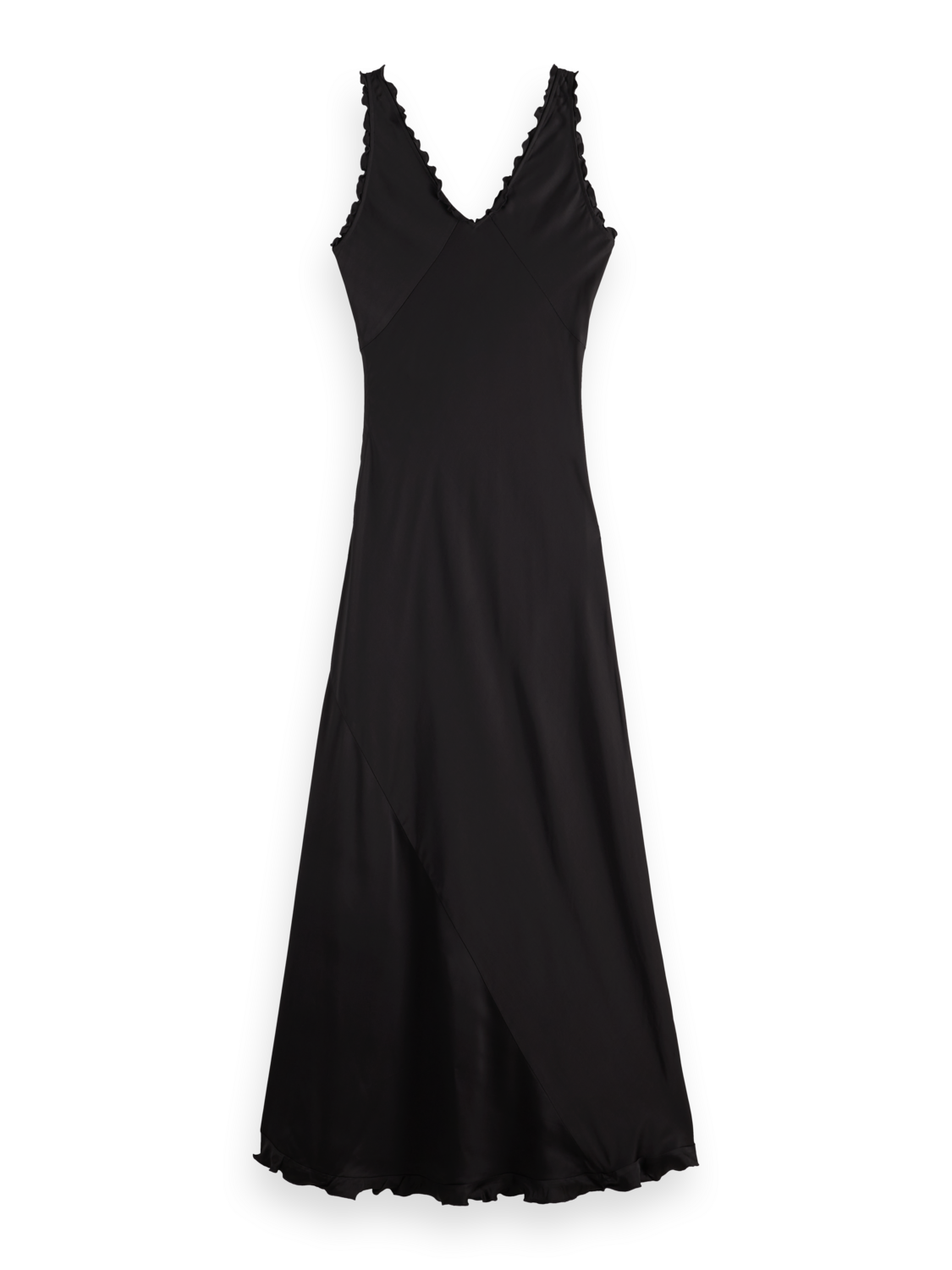 Maxi Slip dress with ruffled edges