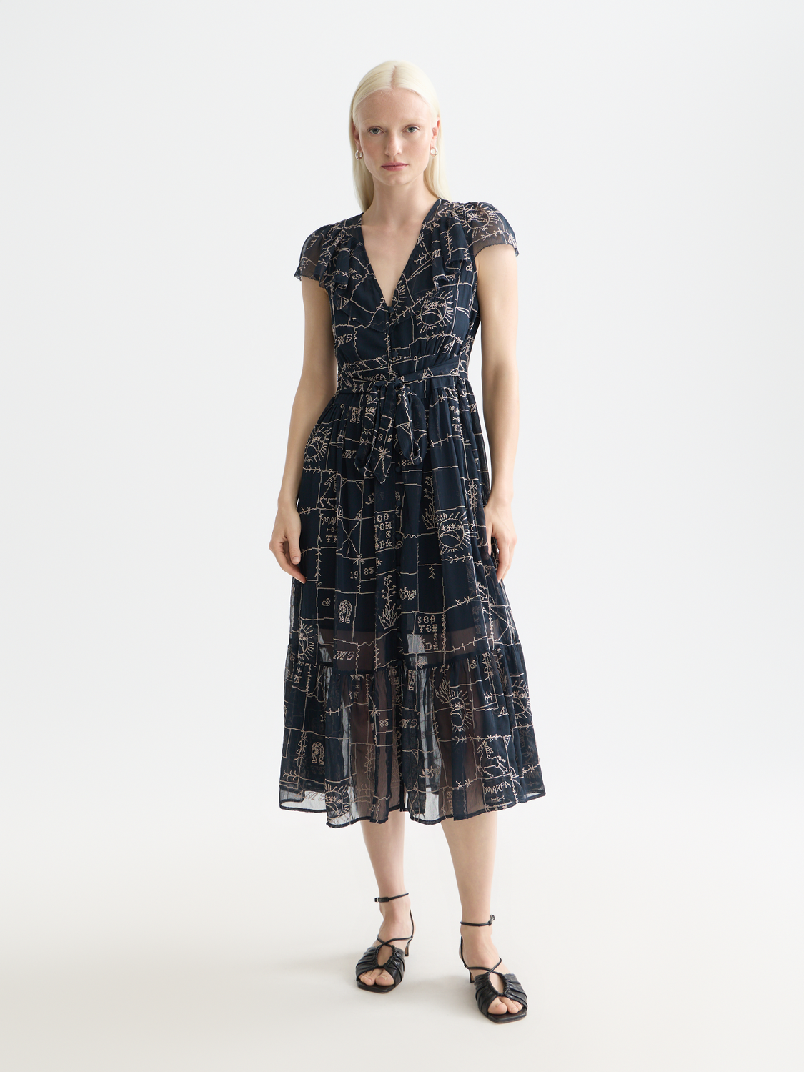 Cross-stitch embroidered midi dress – Scotch & Soda Amsterdam