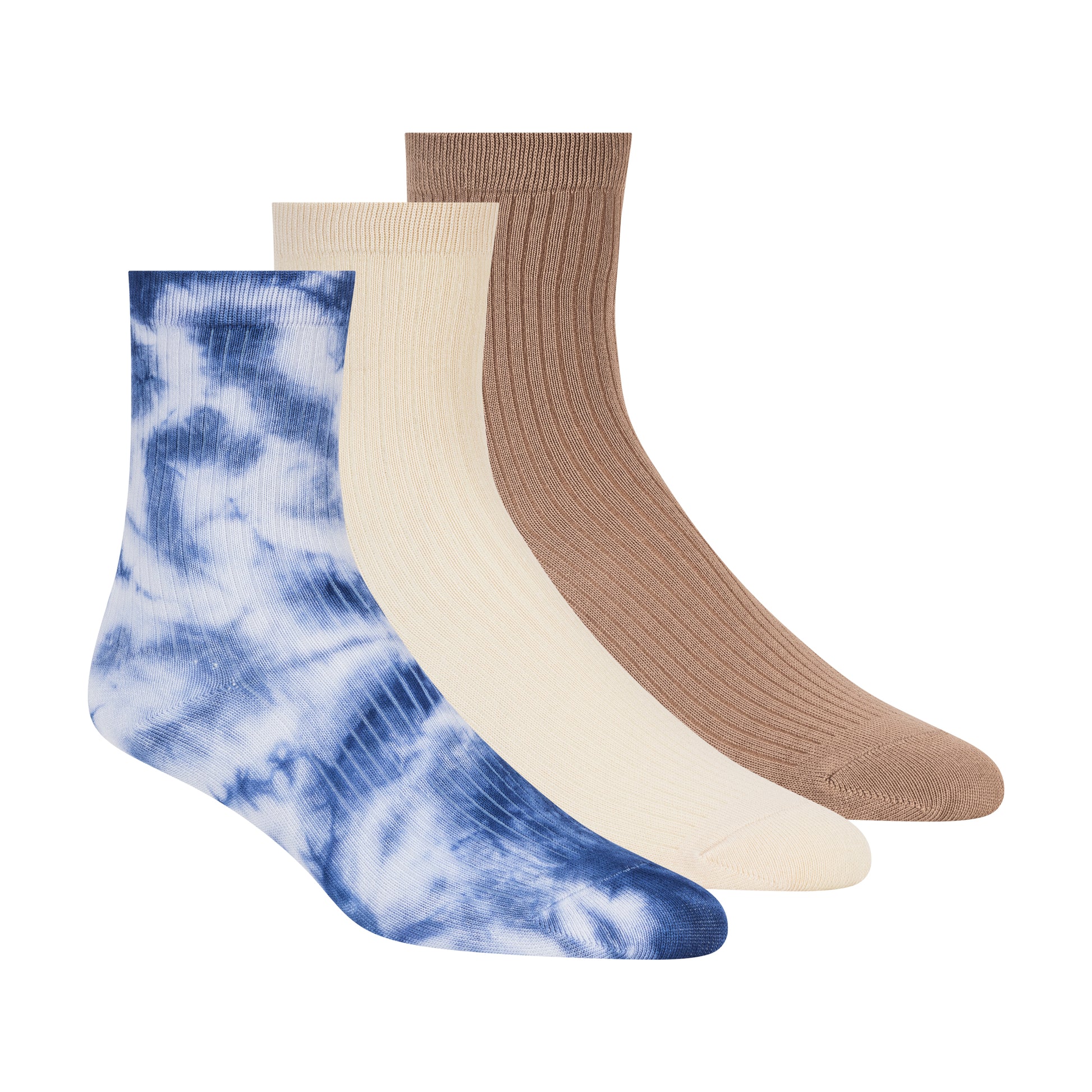 3PK WOMENS NON TERRY CREW