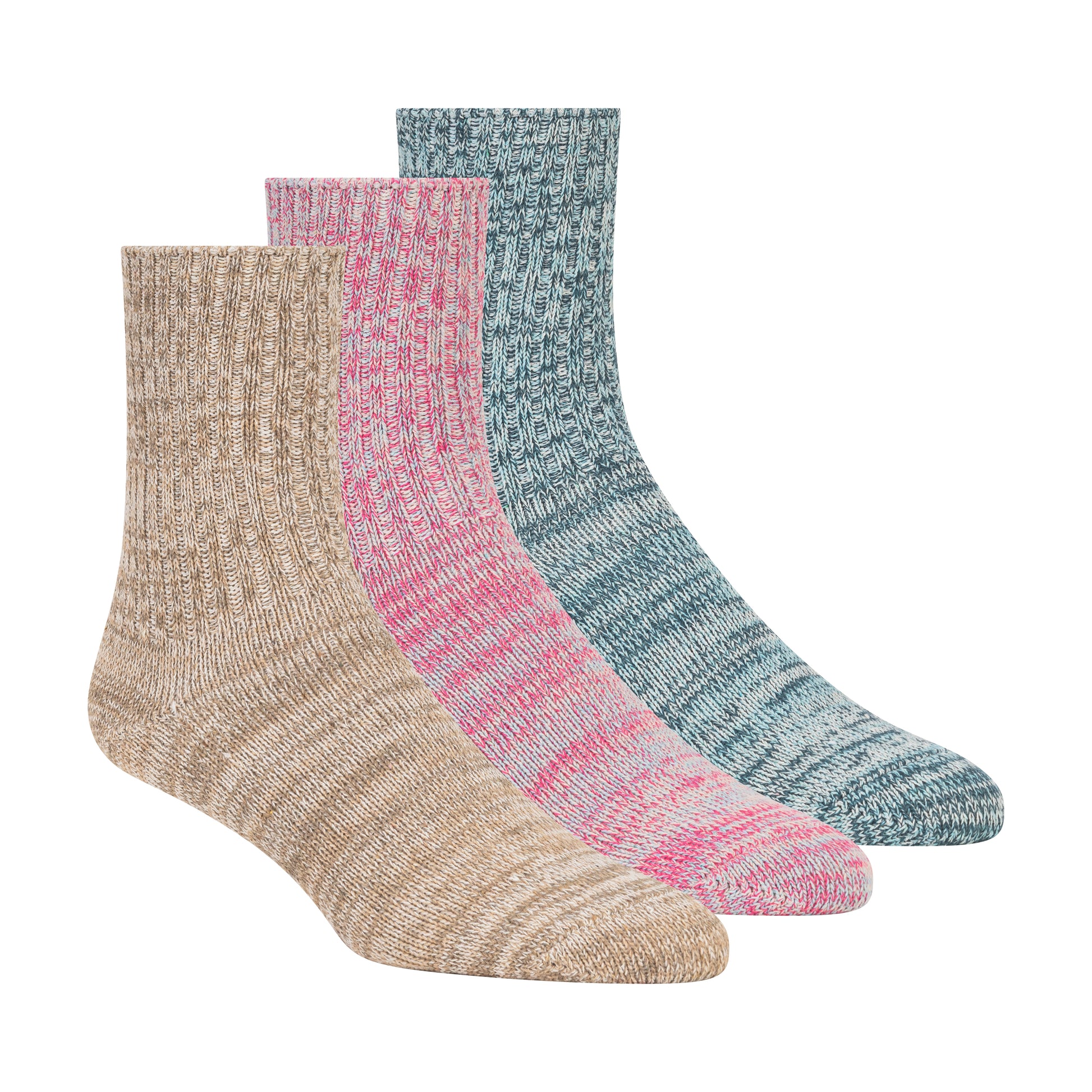 3PK WOMENS NON TERRY CREW