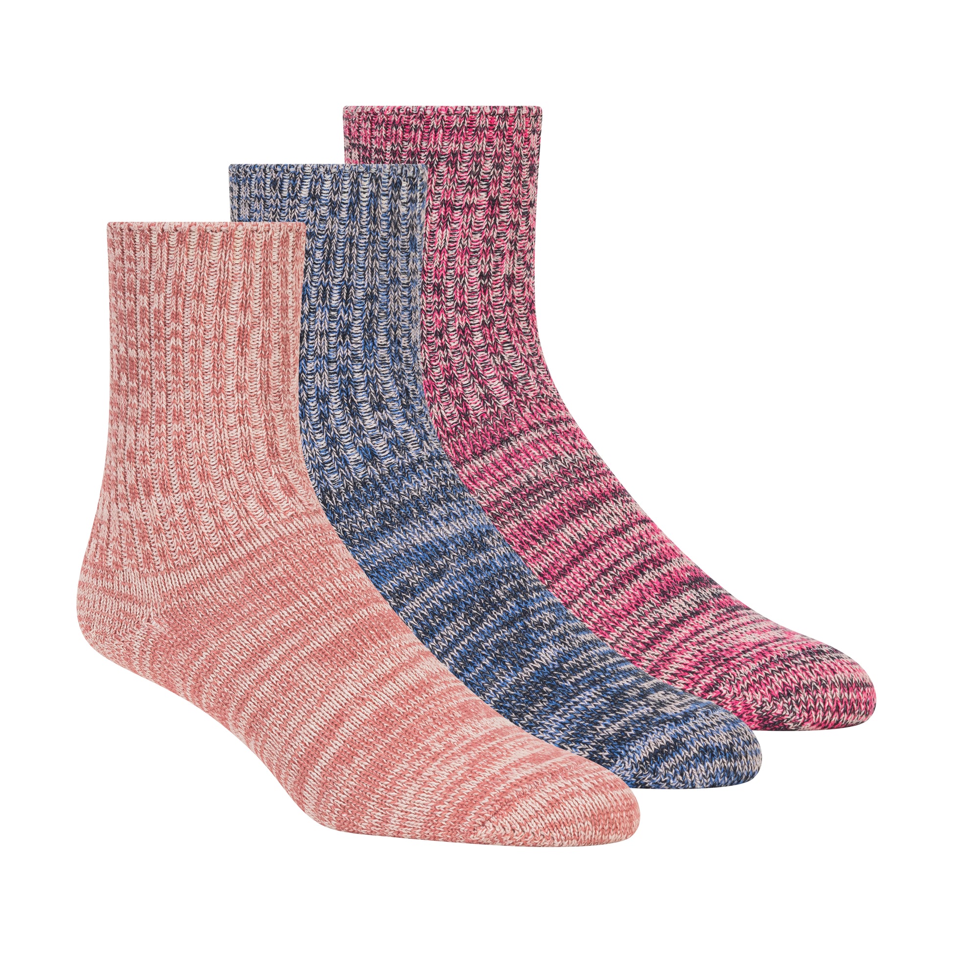 3PK WOMENS NON TERRY CREW