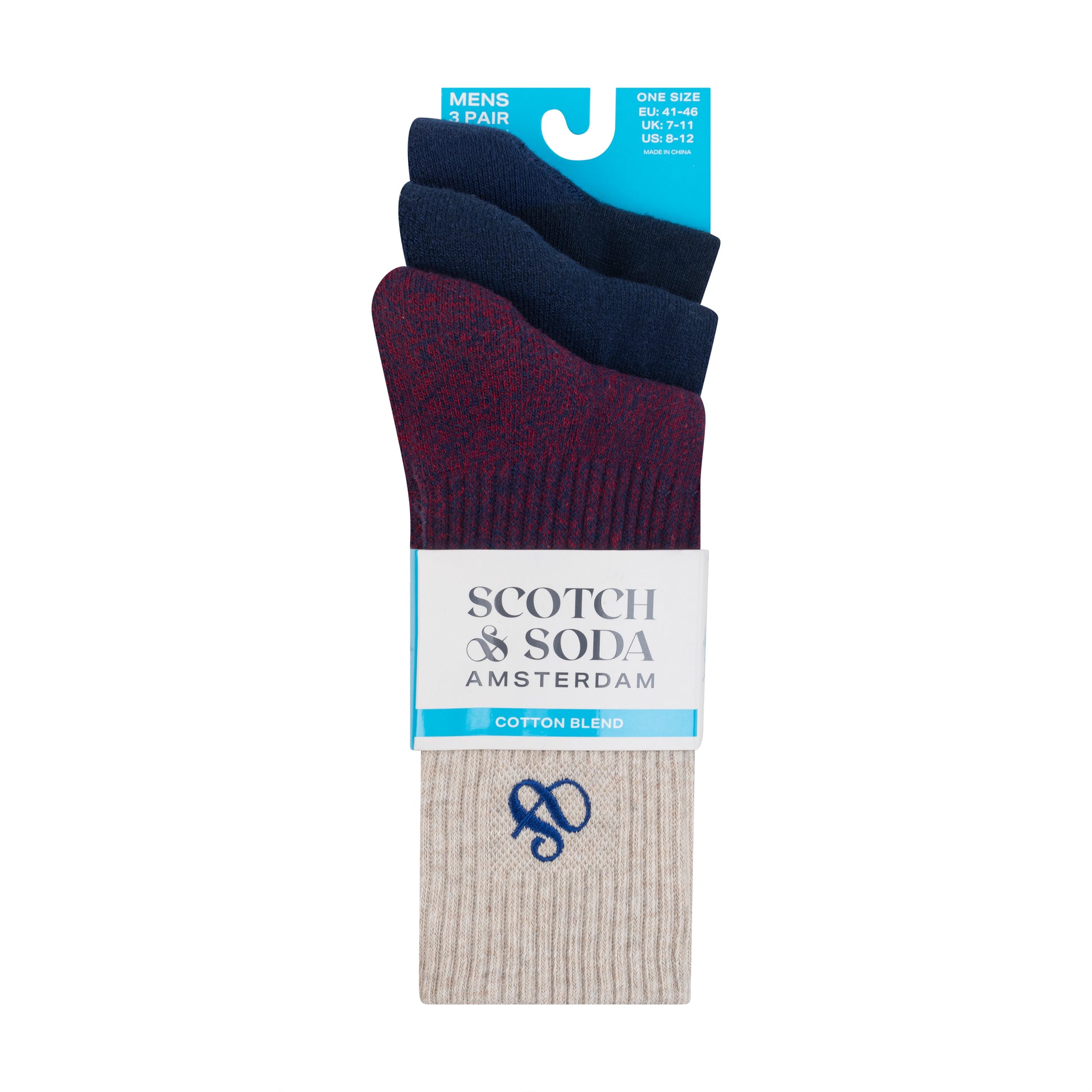 3PK MENS 1/2 TERRY COTTON CREW