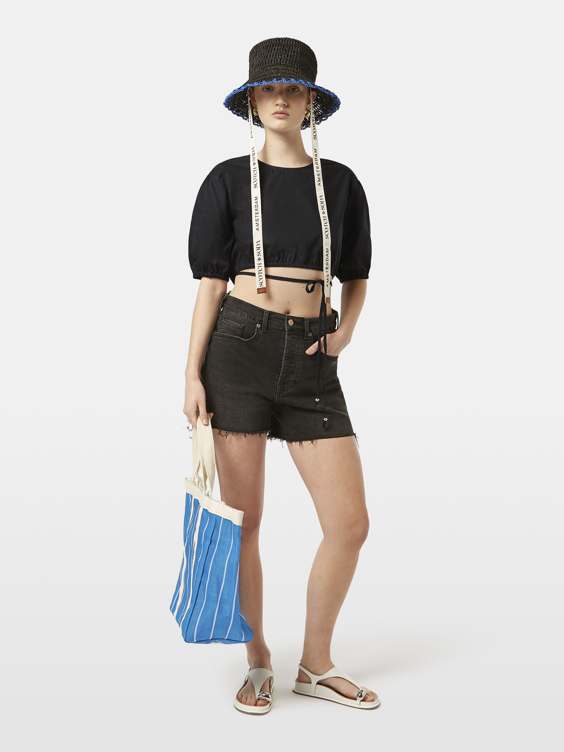 Cropped poplin top