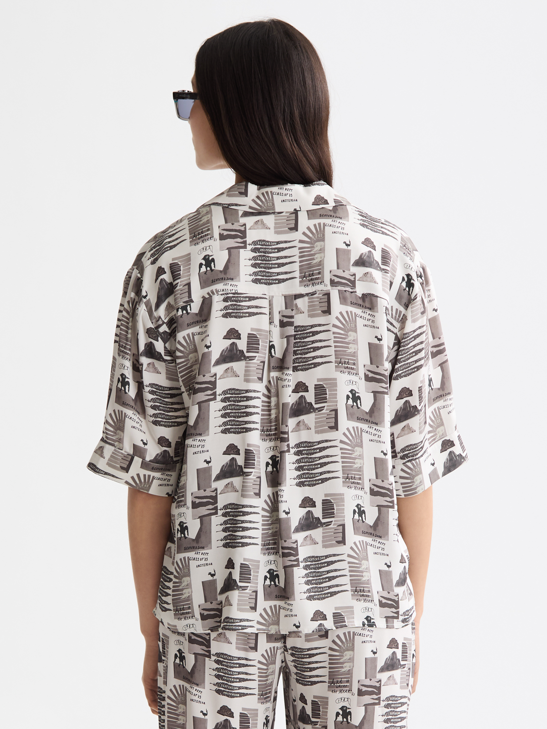 Printed short sleeve fluid shirt