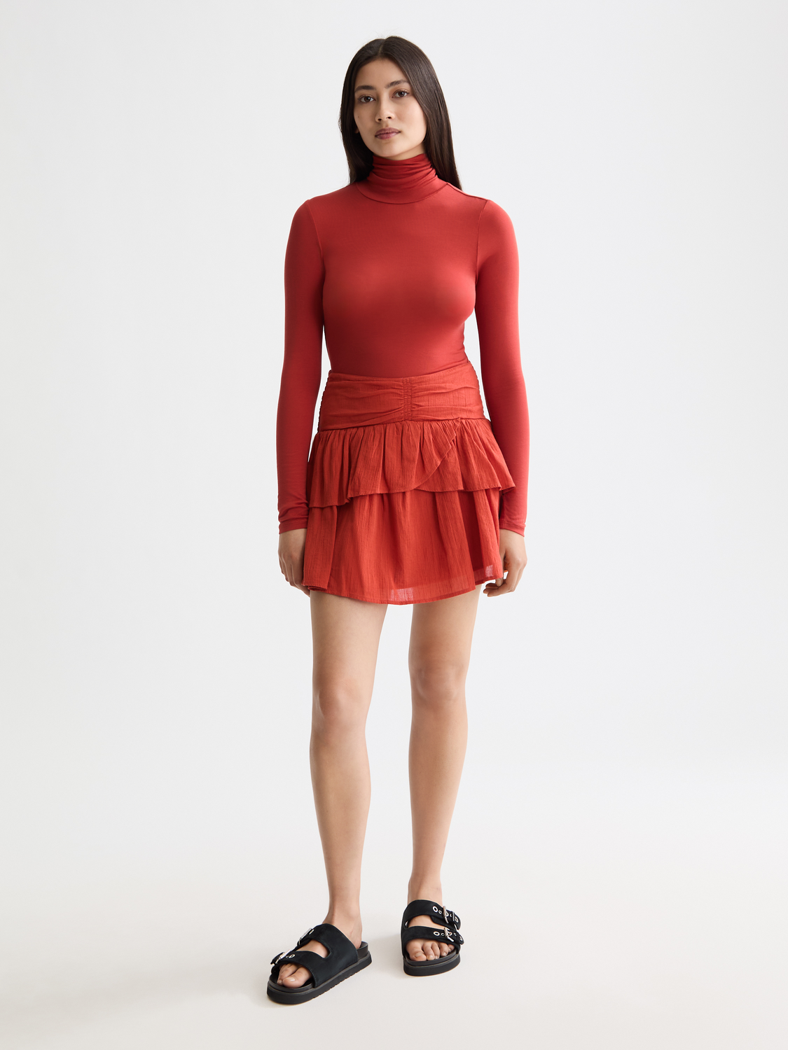 Roll up neck top