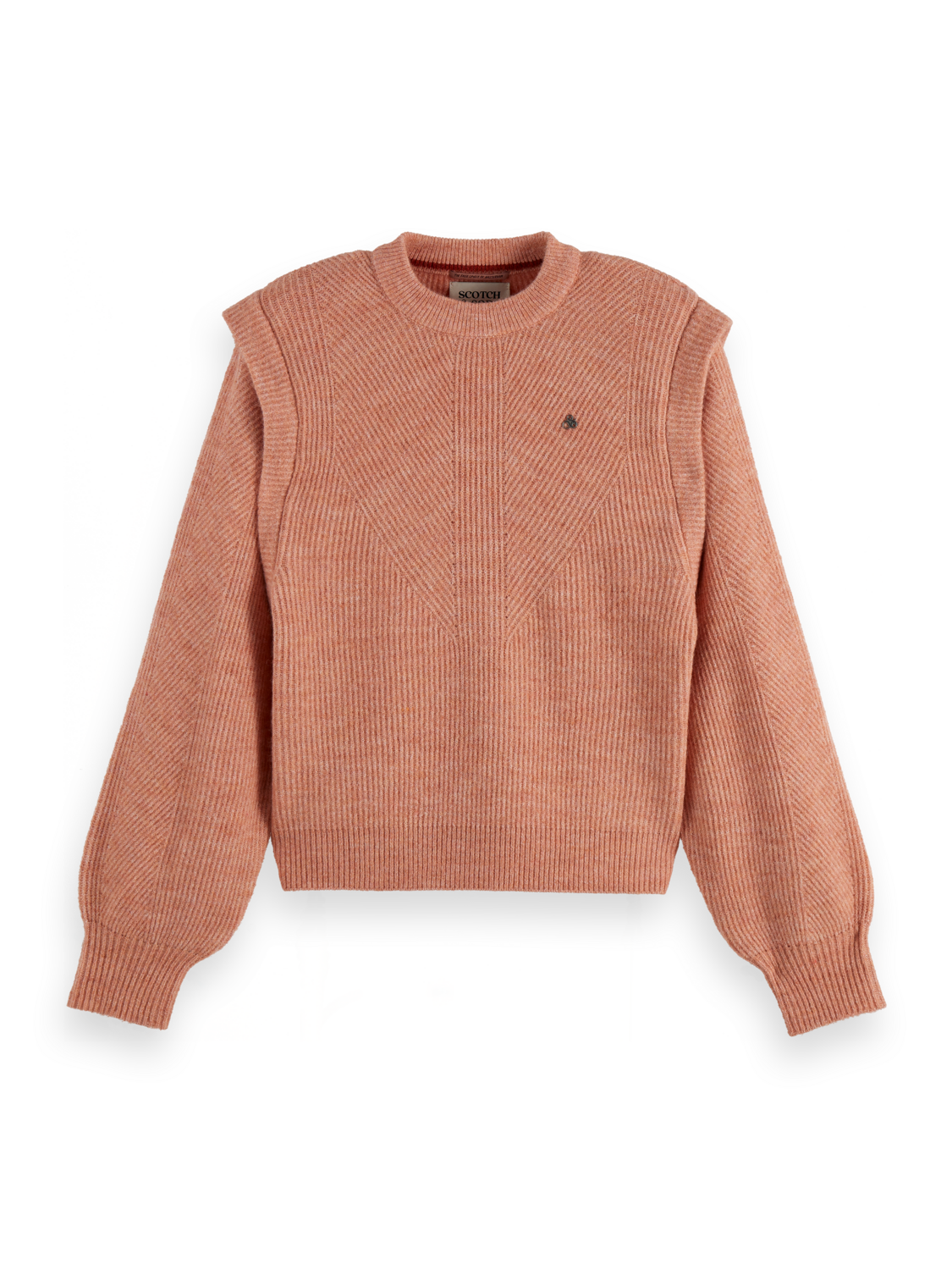 Shoulder detail crew neck pullover