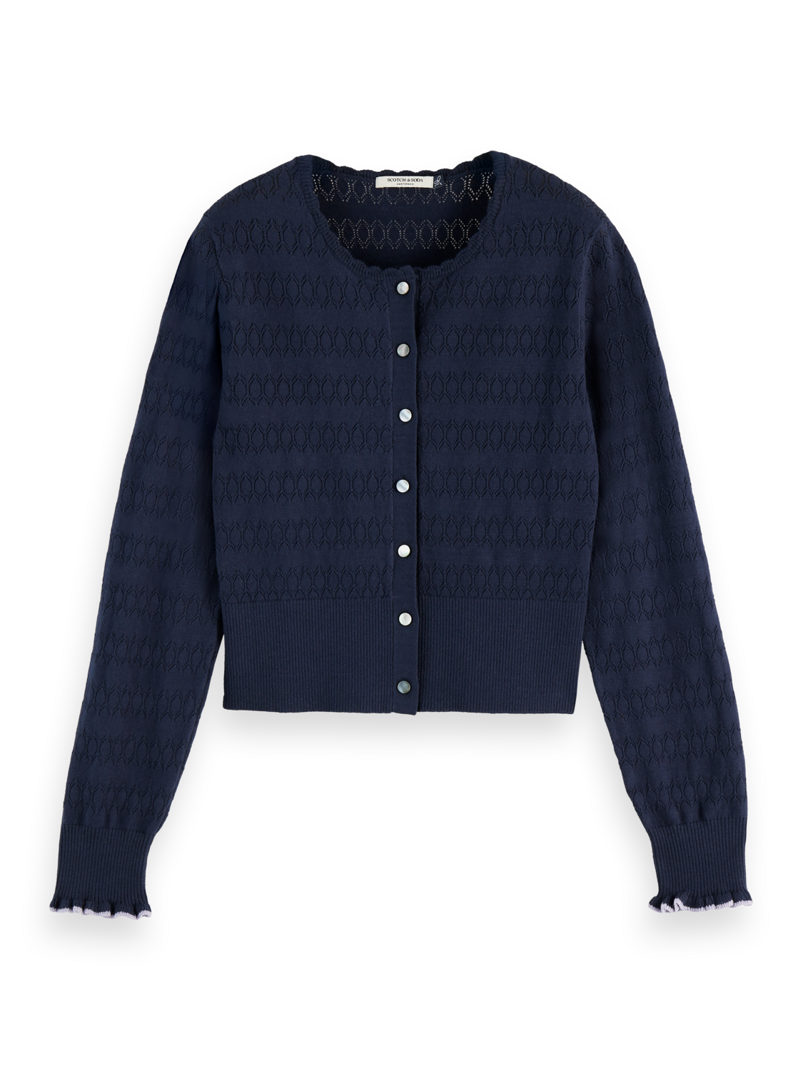 Pointelle knitted cardigan