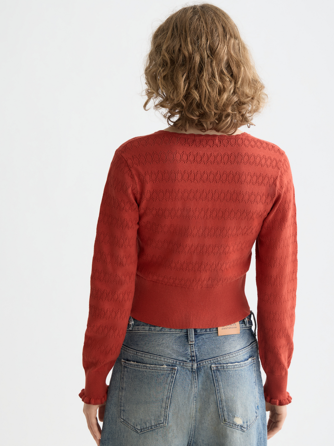 Pointelle knitted cardigan